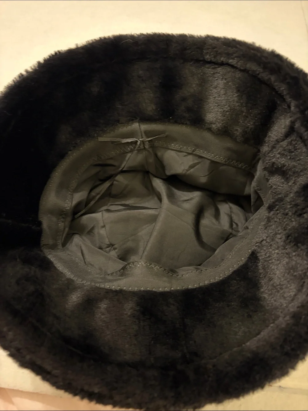 Faux black Fur hat.